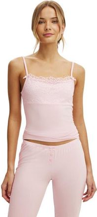 Cotton On Womens Dreamy Soft Lace Overlay Cami in Pink Kiss at Nordstrom, Size Medium