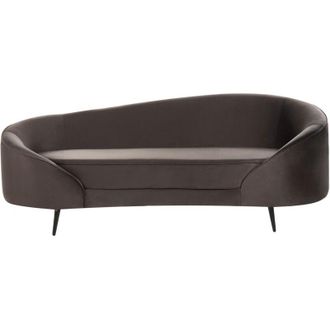 Beliani Divano in velluto stile glamour curvo con gambe metalliche dorate Savar marrone scuro