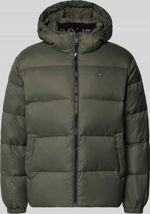 Tommy Jeans Regular Fit Daunenjacke mit Logo Stitching in Dunkelgruen, Größe XXL