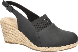 Easy Street Aloha Slingback Espadrille Wedge Pump in Black at Nordstrom, Size 8.5