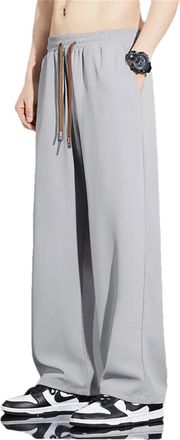 Generic Men Elegant Sewing Suits Loose and Up Clothing Wrapped with Liquids Trousers 7902 Light gray9 M