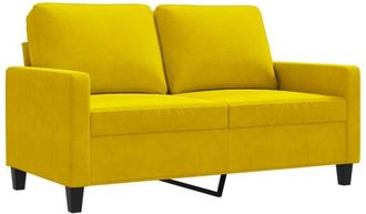 vidaXL Sofá de 2 plazas terciopelo amarillo 120 cm Vidaxl