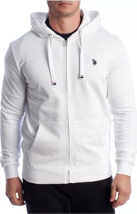 U.S.Polo Association Zip-through Hooded Sweatshirt - Heren - Vesten met rits - Wit - 3XL - Katoen - Hoodies & sweatvesten