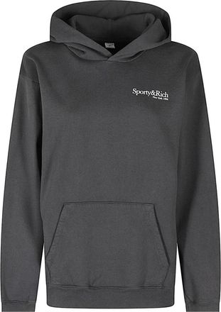Sporty & Rich Hwcny Hoodie - Heren - Hoodies - Zwart - S - Katoen - Hoodies & sweatvesten