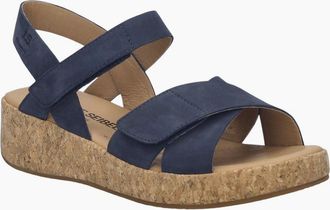 Josef Seibel Womens Evita 03 Womens Wedge Sandals - Navy - Size: 6.5