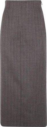 Maison Margiela Midi Pant Rok - Dames - Wijde Broeken - Bruin - XS - Wol - Broeken