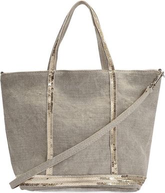 Vanessa Bruno Womens Cabas S Tote Gray Linen