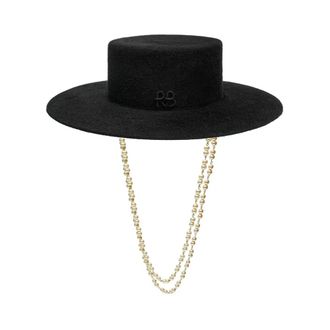 Ruslan Baginskiy Canotier-hoed - Dames - Accessoires - Zwart - Maat: S