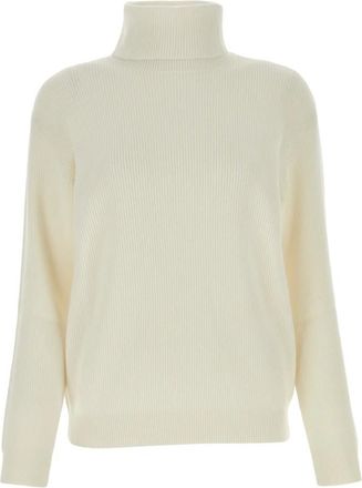Brunello Cucinelli Stijlvolle Gebreide Collectie - Dames - Coltruien - Beige - M - Truien & Vesten