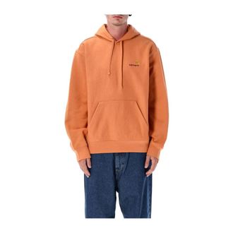 Carhartt Work in Progress Hoodies & sweatvesten, Heren, Oranje, L, Katoen, Hooded American Script Sweatshirt
