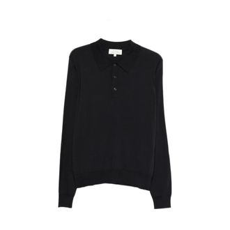 STUDIO NICHOLSON Polo Shirts, male, Black, Size: XL Pilote Sweater