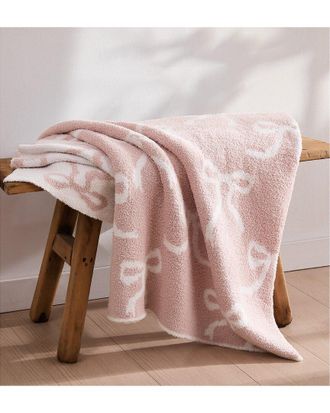 Truly Soft Cozy Bows Reversible Throw