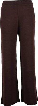 Kaos Wool Knit Trousers with Elastic Waistband and Flared Leg