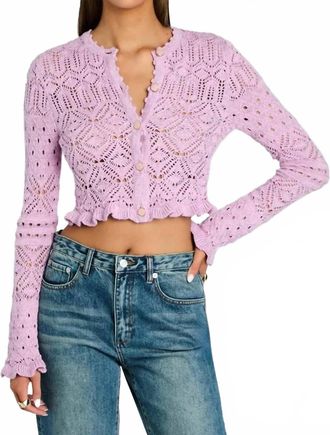 Retrof&ecirc;te Giuliana Crochet Cardigan In Pink