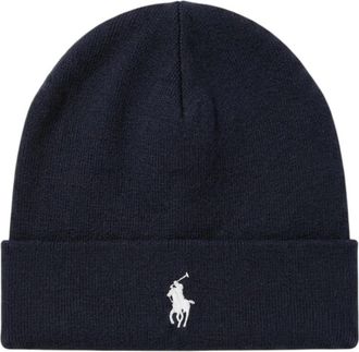 Polo Ralph Lauren Omkeerbare muts met geborduurd logo - unisex - Hoeden - Blauw - ONE Size - Katoen - Accessoires