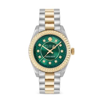 Philipp Plein Accessoires, Dames, Grijs, ONE Size, Queen Supreme Crystal 36mm Horloge