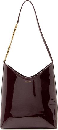 Saint Laurent Patent Leather Rendez-Vouz Medium Hobo (Authentic Pre-Loved)