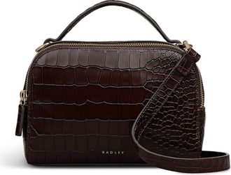 Radley London Elm Avenue Small Croco Embossed Crossbody Bag in Dark Brown at Nordstrom Rack