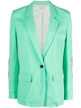 Forte_Forte floral-appliqu&eacute; crepe blazer - women - Spandex/Elastane/Viscose - 0 - Green