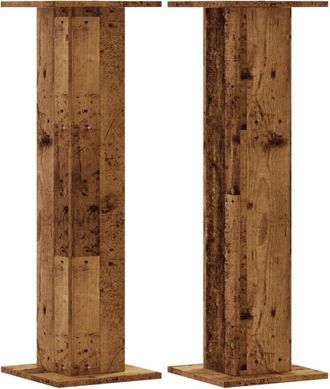 vidaXL Vidaxl - Supporti per Piante 2 pz Legno Vecchio 30x30x95 cm Truciolato