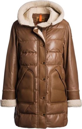 Parajumpers Demi Special Leren Jas - Dames - Jassen - Beige - Maat: 2XL Zijde