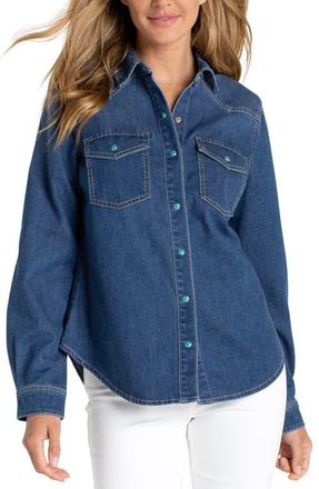 Liverpool L.A. Western Denim Shirt in Wilder at Nordstrom, Size X-Small