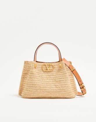 Valentino Garavani Borsa shopping piccola Valentino Garavani in rafia Donna NATURALE UNI