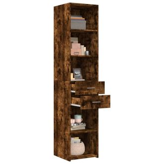 Berkfield Home Highboard Smoked Oak 40x42.5x185 cm Engineered Wood in Brown