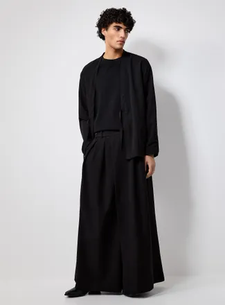 Rue De Tokyo Mens Black ultra-loose palazzo pant