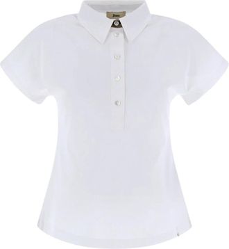 Herno Katoenen Interlock Polo met Monogram - Dames - Polos - Wit - S - Katoen - Tops