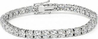Pompeii3 9 ct Round Lab Grown Diamond Tennis Bracelet 14K White Gold 7