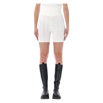 J.W.Anderson Korte Broeken, Dames, Wit, M, Polyester, Knitted Pointelle Fitted Shorts
