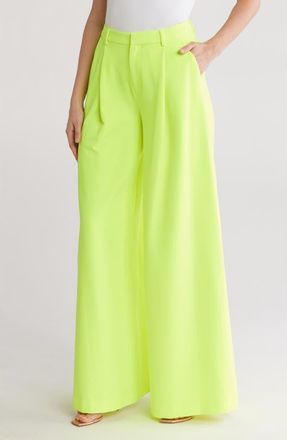 L'agence Caspian Wide Leg Pants in Neon Citrus at Nordstrom Rack, Size 0