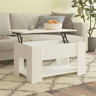 Berkfield Home Coffee Table White 79x49x41 cm Engineered Wood | Size: 79 x 49 x 41 cm