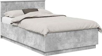 vidaXL Estructura De Cama Con Cabecera Gris Hormig&oacute;n 120 X 190 Cm Vidaxl
