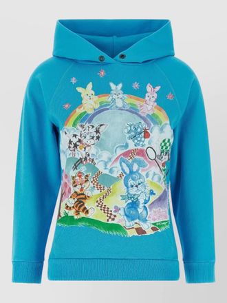 Kenzo cartoon logo hooded sweatshirt kangaroo pocket