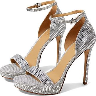 Michael Kors Jordyn Platform Sandal Womens Shoes Silver : 5.5 M, Leather