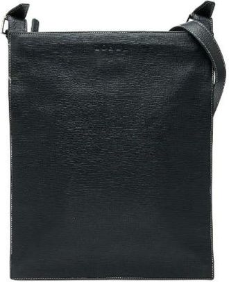 Loewe Pre-owned Cross Body Bags, female, Black, Size: ONE SIZE Pre-owned Logo Calfskin Shoulder Bag