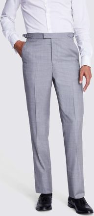 Vitale Barberis Italian Tailored Fit Grey Sharkskin Suit Trousers