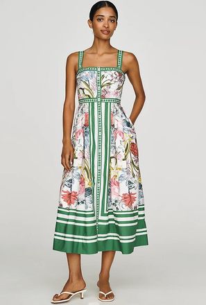 Maeve 100% Cotton Printed Midi Dress