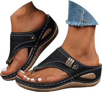 Generic Comfortable Orthopedic Slippers for Women with Arch Support Flip Flops Open Toe Thong Sandals Women Dressy Summer Flat 2026 Ladies Cute Beach Shoes Ou