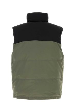 A.P.C. Mens Two-Tone Stretch Polyester Doudoune Padded Jacket Kaki Giubbini