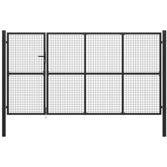 vidaXL Puerta De Jard&iacute;n De Acero Gris Antracita 350x150 Cm Vidaxl