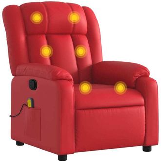 vidaXL Vidaxl - Sill&oacute;n De Masaje Reclinable Cuero Sint&eacute;tico Rojo