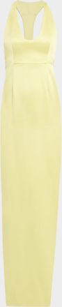 Et Ochs Constance Racerback Satin Halter Gown