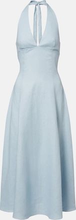 Faithfull The Brand Marais shirred linen midi dress