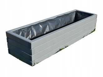 OEM Maceta Rectangular De Madera D2 Gris 100 Cm