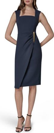 DKNY Wrap Front Sleeveless Sheath Dress in Nightfall at Nordstrom, Size 10