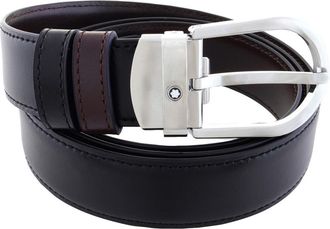 Montblanc Horseshoe 30 mm Reversible Belt In Meisterstuck Leather