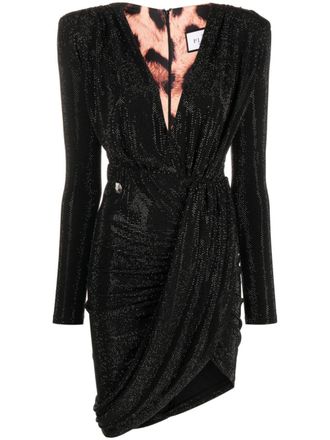 Philipp Plein crystal-embellished V-neck minidress - Black
